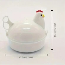 4-Egg Chicken Shaped Stainless Steel Microwave Egg Cooker - Multicolor - View 2
