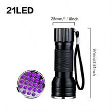 12/21/51/100 LED Purple Flashlight 395 UV Flashlight Ultraviolet Banknote Inspection Fluorescence Detection Cat Moss Multi-Light Outdoor Catch Fish Catch Bugs Purple Light - Black - View 7