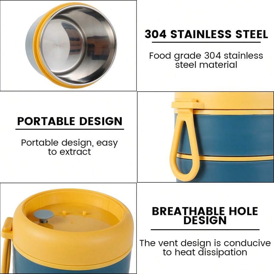 Vacuum Insulated Food Container For Hot Food 304 Stainless Steel