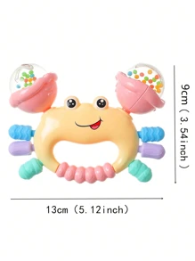 One Random Color Baby Hand Rattle Toy Children Crab Shaped Rattle Infant Toddler Early Educational Animal Teether Newborn Gift For Boys And Girls