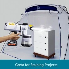 Airless Paint Sprayer, LeFondat Cordless Handheld Spray Paint Gun With 2 Pack Makita 20V 2000mAh Max Battery, 1200ML Container, Easy To Clean, For Furniture, Cabinets, Fence, Walls, Door, Chairs - White - View 6