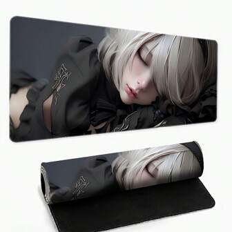 1pc Anime-Inspired Short-Haired Girl Mouse Pad Gaming Mouse Pad Multi-Size Keyboard Desk Mat Rubber Anti-Slip Office Mouse Pad Desk Accessories Keyboard Desk Pad For School Office Home Gift For Friend Family