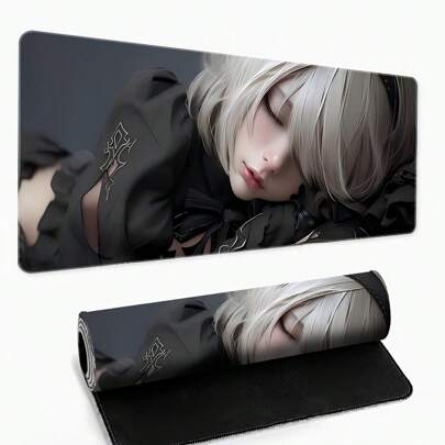 1pc Anime-Inspired Short-Haired Girl Mouse Pad Gaming Mouse Pad Multi-Size Keyboard Desk Mat Rubber Anti-Slip Office Mouse Pad Desk Accessories Keyboard Desk Pad For School Office Home Gift For Friend Family