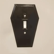 Gothic Coffin Lamp Switch & Power Outlet Cover - Halloween Decor Wall Plate, No Battery Required, Easy Installation