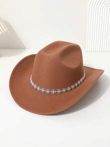 1 chiếc mũ cao bồi miền Tây trơn màu dành cho nữ, mũ mini tròn rỗng hình kim cương 3D cao cấp thích hợp cho tiệc tùng, lễ hội, cuộc sống hàng ngày - Nhiều màu - Xem 8