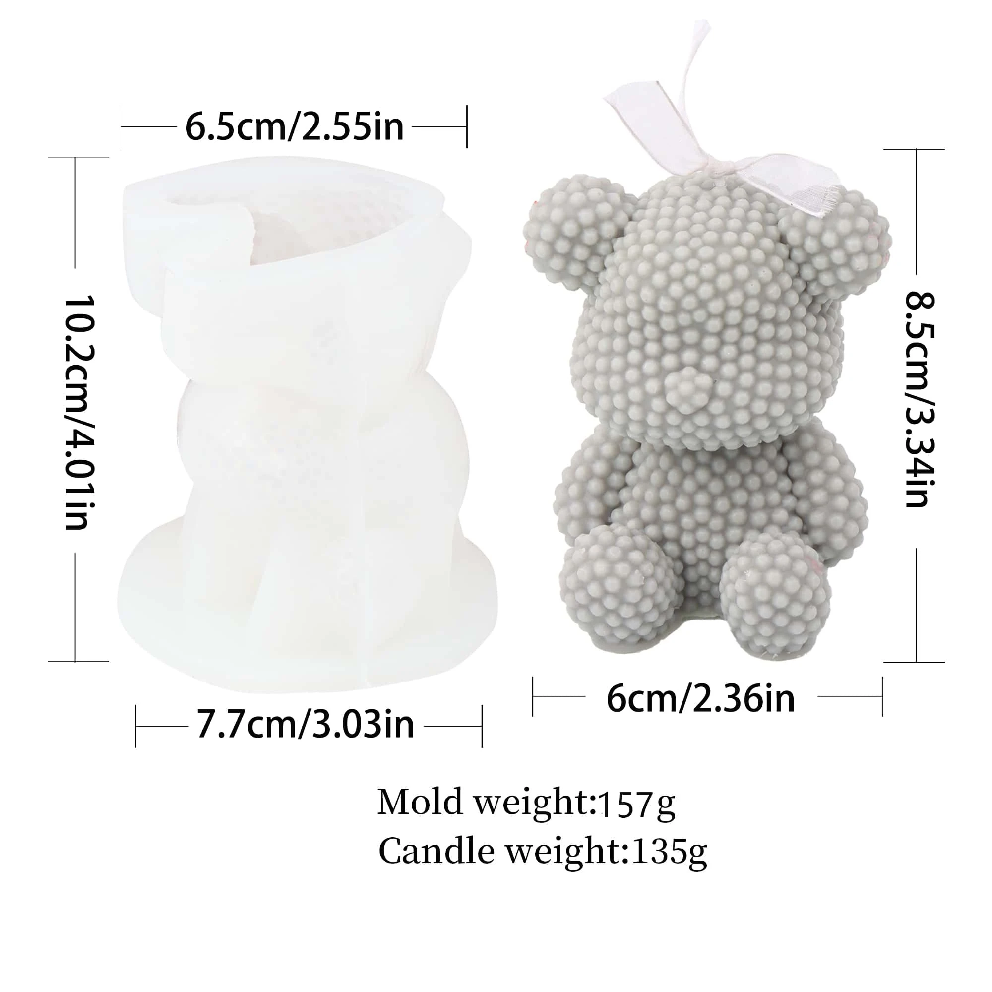 3D Bubble Pearl Rabbit Silicone Candle Mold Making DIY Animal Bunny
