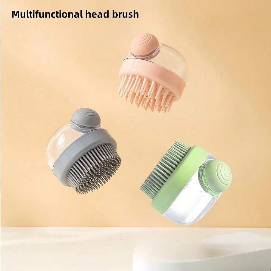 Bộ 3 bàn chải massage da đầu bằng silicon, bộ bàn chải gội đầu kèm lược, dụng cụ làm sạch chăm sóc tóc - Nhiều màu - Xem 1