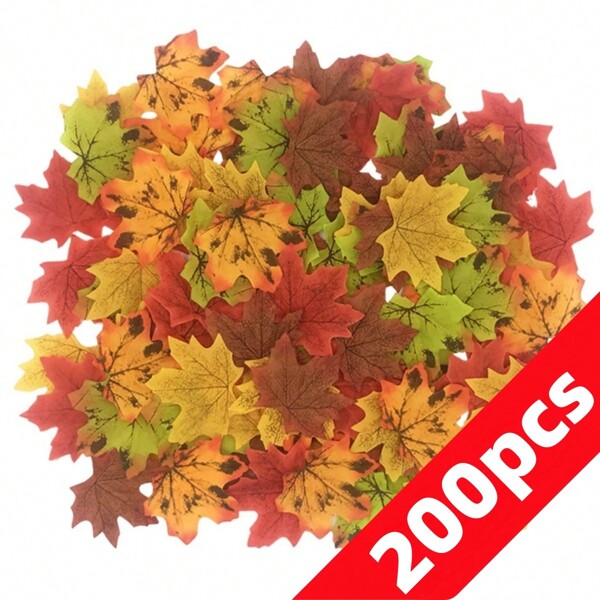 200pcs Mixed Colors Autumn Artificial Maple Leaf Festival Decoration Fall Fake Leaves Crafts Garland Wedding Party XMAS Thanksgiving Decor,8cm (50/100/200pcs), Valentine's Day, Gift Gifts Birthday Graduation,Fall Decor,Autumn