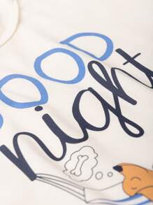 Summer Pajamas For Boys With T-Shirt And Shorts, Sleepy Puppy - Màu be - Xem 3