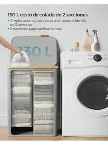 SONGMICS Laundry Baskets - chim bồ câu màu xám - Xem 4