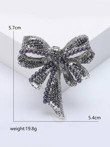 Rhinestone Bow Brooch For Women Dress Coat Pin Christmas New Year Gift