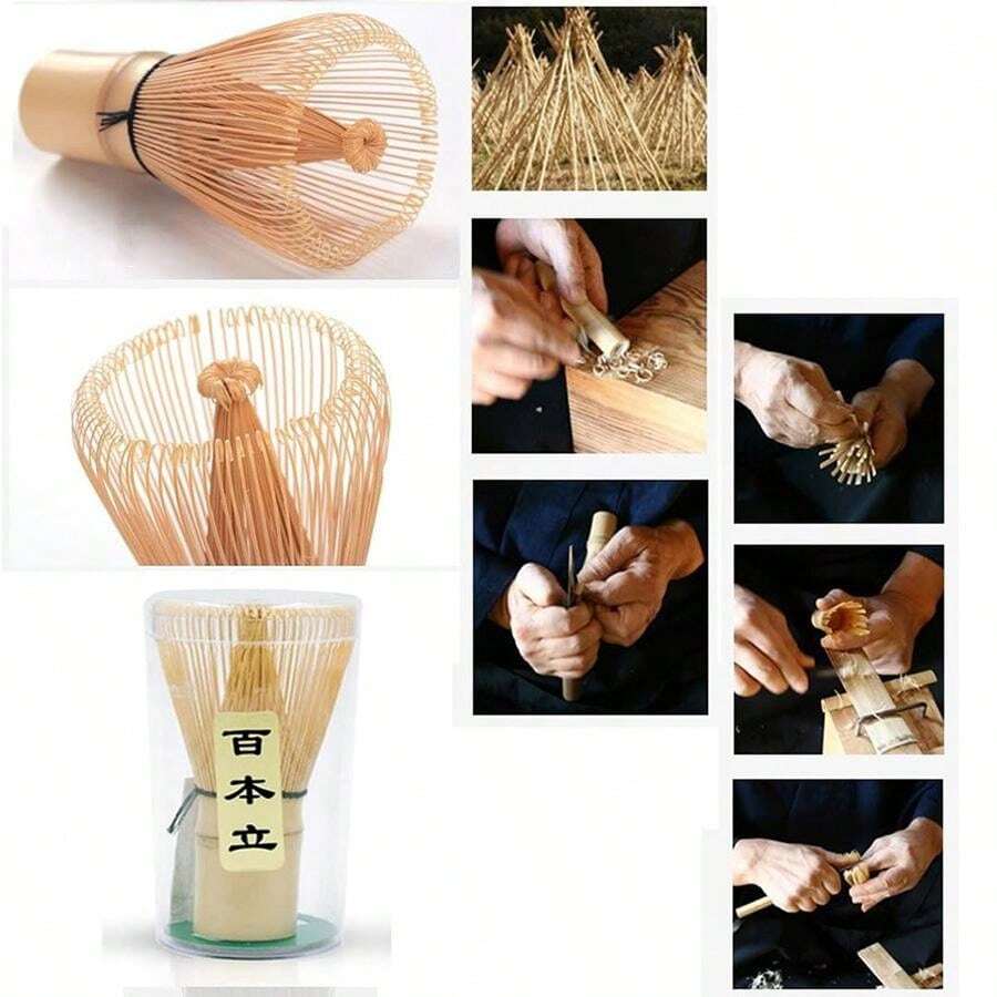 Fouet à matcha en bambou doré fait à la main, mélangeur à matcha