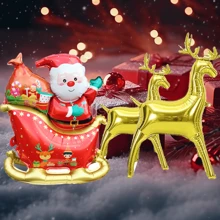 Sanie de Crăciun, Moș Crăciun, Baloane din folie de ren pentru Crăciun, Anul Nou, ziua de naștere, decorațiuni de nuntă, petrecere în interior și în aer liber