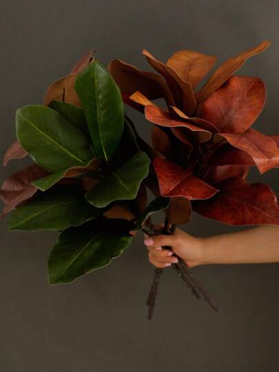 1pc Artificial Magnolia Branch, Home Potted Decor, Hotel Decoration & Display Window Accents, Artificial Greenery, Valentine's Day, Gift