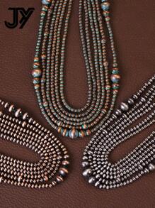 1pc Western Country Style Beaded Multi-Layer CCB Necklace - Navajo Necklace - View 3