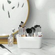 Storage boxes 1 pieza Soporte blanco para cepillos de dientes de baño con 5 ranuras, organizador de bambú para cepillos de dientes eléctricos, pasta de dientes, afeitadora en el mostrador, decoración de otoño para el hogar y el baño, de vuelta a la escuela - Blanco - Ver 7