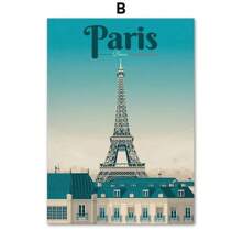 1PC Tranh minh họa phong cảnh thành phố du lịch nhiều màu sắc Tranh vải Canvas Pháp Đẹp Paris Monaco Nantes Poster Nghệ thuật Bắc Âu Trang trí phòng treo tường Không có khung - nhiều màu - Xem 50