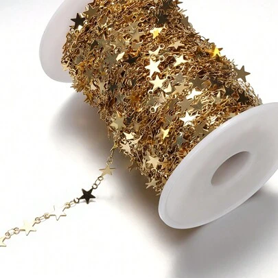 1m Fashion Stainless Steel Star Pentagram Decorative Chain, Suitable For DIY Necklace, Bracelet, Jewelry Making Supplies