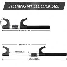 1PC Heavy Duty Steering Wheel Password Lock High Security Car Van Anti Theft Lock - Black - View 2