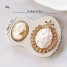 Fondant Mold, Retro European Lady Portrait Shaped Cake Cookies Silicone Baking Mold, Chocolate Fondant Mold, Frame Cake Mold, Clay Craft Tool - Face Silicone Mold - View 19