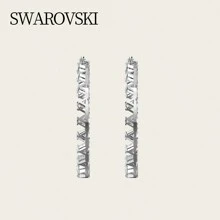 Swarovski ORTYX:PE HOOP WHITE/RHS 5602230，女士白色环形穿孔耳环，适合日常佩戴和送礼的优雅珠宝 - 靈動三角5602230 - 查看 3