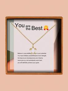 Charm-In 1pc Women's Sea Turtle Pendant Necklace Bohemian Copper Necklace, With Elegant Gift Box & Cards, Jewelry Gift For Her Christmas Gift - Gold - View 1