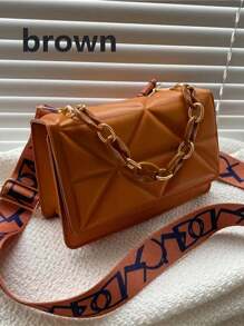 1set High Fashion Embossed Crossbody Bag, Flap Shoulder Bag, Women Casual Handbag & Wallet