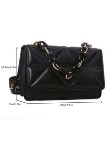 1set High Fashion Embossed Crossbody Bag, Flap Shoulder Bag, Women Casual Handbag & Wallet