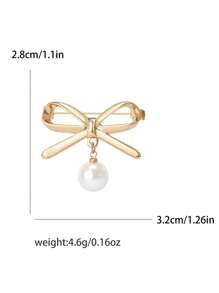 Rhinestone Bow Brooch For Women Dress Coat Pin Christmas New Year Gift