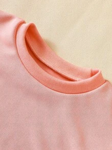 1 Kleid Mädchen Spaß Blumen Slogan Muster Langarm Mode Rundhals Kapuzenpullover, geeignet für Herbst- und Wintermode