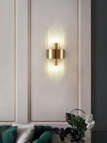 1PC Black Crystal Stainless Steel Indoor Wall Sconce For Living Room, Bedroom, Hallway, Stairwell And Other Home Decorations, LED Modern Outdoor Wall Sconce.