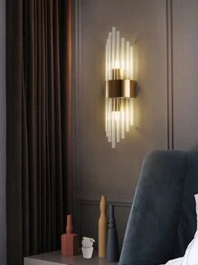 1PC Black Crystal Stainless Steel Indoor Wall Sconce For Living Room, Bedroom, Hallway, Stairwell And Other Home Decorations, LED Modern Outdoor Wall Sconce.