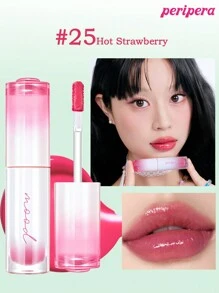 Peripera K-Beauty Ink Mood Glowy Tint, Water Bare Tint, Mirror Watery Lip Gloss, Glass Lip Gloss, Plumping, Natural Hydrating, Lightweight, Brightening, Long-Lasting Color, Comfortable Non-Sticky Wear, Suitable For Mask-Wearing, No White Cast, K-Beauty, Korean Cosmetics - #25 Hot Strawberry - View 2
