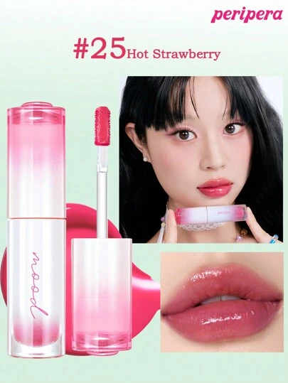 Peripera K-Beauty Ink Mood Glowy Tint，Water Bare Tint，Mirror Watery Lip Gloss，Glass Lip Gloss，丰盈，自然保湿，轻盈，提亮，持久显色，舒适不粘腻，适合戴口罩，不泛白，K-Beauty，韩国化妆品