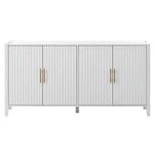 Accent Storage Cabinet Sideboard Wooden Cabinet With Metal Handles For Hallway, Entryway, Living Room - White - View 2