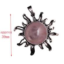 1 Pièce Collier Pendentif En Cristal Naturel En Forme De Soleil Pour Femmes Et Hommes, Pierre D'anniversaire Avec Cordon, Cadeau Spirituel Pour Noël Et Anniversaire, Carte Incluse