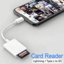 USB C/Lightning 转 SD 卡读卡器适配器兼容 iPhone 15 16 系列，USB-C 存储卡读卡器 Lightning/USB-C 转 SD 卡适配器兼容 iPhone/iPad/Galaxy S24/S23/S22/21/20 - 白色 - 查看 8