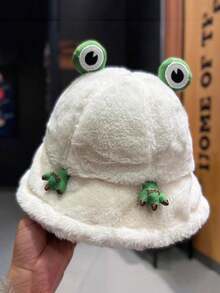 秋冬保暖青蛙帽加厚渔夫帽毛绒质感温暖中性风显白可爱时尚小脸型户外防寒护耳约会（因拍摄时灯光条件原因，实物与图片可能会有细微色差，具体颜色以实物为准） - 彩色 - 查看 13