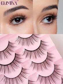 7 pares de pestañas naturales de 13mm con efecto wispy, pestañas postizas delgadas con banda de memoria, pestañas postizas con efecto de volumen natural con rizo C, paquete de pestañas postizas naturales - Pestañas Naturales - Ver 3