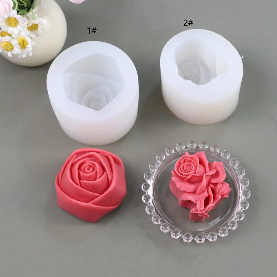 玫瑰花蕾 DIY 手工香氛石膏多功能硅胶模具 - 白色 - 查看 1