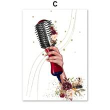 1 pieza Pintura de arte en lienzo para decorar la pared, póster y estampas nórdicas para el salón de belleza, opcional con marco, para peluquería, estilistas y esteticistas
