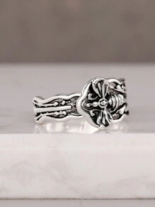 1 Chiếc nhẫn phong cách cổ điển dành cho phụ nữ dùng cho tiệc cưới, tiệc đính hôn, kỷ niệm, quà tặng ngày lễ tình nhân - Bạc - Xem 3