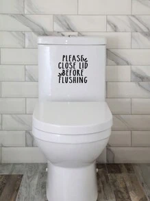 RandySticker 1pc/2pcs Please Close Lid Before Flushing Funny Toilet Stickers Bathroom Stickers Toilet Stickers Home Life Stickers Tip Stickers Gifts Birthday Graduation