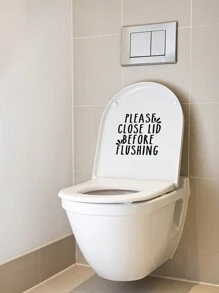 RandySticker 1pc/2pcs Please Close Lid Before Flushing Funny Toilet Stickers Bathroom Stickers Toilet Stickers Home Life Stickers Tip Stickers Gifts Birthday Graduation