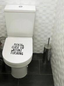 RandySticker 1pc/2pcs Please Close Lid Before Flushing Funny Toilet Stickers Bathroom Stickers Toilet Stickers Home Life Stickers Tip Stickers Gifts Birthday Graduation