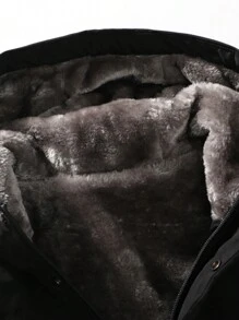 Men's Outdoor Sport Fashion Thermal Lined Hooded Jacket, Winter - màu đen - Xem 4