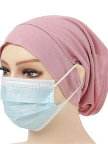 Damen Kopftuch Cap als Unterkopftuch, einfarbige Feste Unterkappe mit Ohröffnung, Kopftuch Accessoires Bandanas Cap als Unterkappe für Kopftücher, Alltägliche Unterkappe