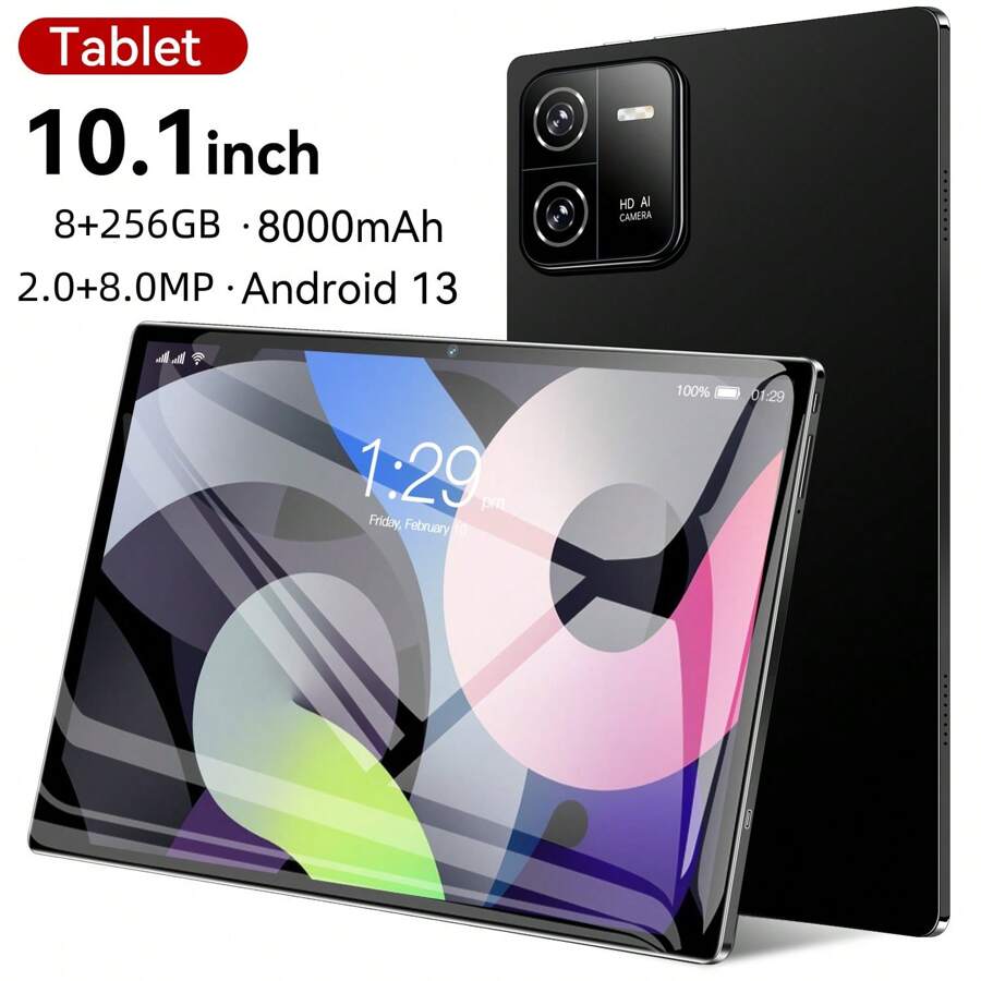 小米平板6 Plus安卓平板电脑/CPU A523/8核/8GB RAM+256GB ROM/10.1英寸1280*800屏幕/500万像素前置摄像头和800万像素后置摄像头/802.11ac WiFi 2.4G&5G/8000mAh电池/Type-C接口/蓝牙5.0、GPS、IPS触摸屏(不含适配器) - 複色 - 查看 1