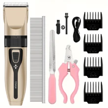 Tosa para Animais de Estimação Recarregável, Conjunto Aparador de Pelos de Cachorro Silencioso com Lâminas Destacáveis, Carregamento USB, Voltagem de 36V, Bateria 18650, Barbeador de Cão para Pelos Grossos, Acessórios de Tosa para Animais de Estimação, Kit de Tosa Doméstica para Cães e Gatos