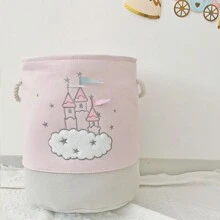 Yiuswoy 35x40cm(13.8x15.7In) Pink Folding Laundry Basket With Cute Rabbit And Bear Design, Thickened Fabric Storage Basket For Clothing, Toys And Miscellaneous Items, Home Decor, Bedroom Storage Dress Pants Shoes Jeans Boots Skirtlaundry Hamper,Washing Basketbathroom Organizer,Basket,Storage Basket,Foldable Laundry Basket